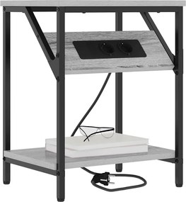 vidaXL Κομοδίνο 2 pcs Γκρίζο Σονομα 38 x 30 x 48 εκ.
