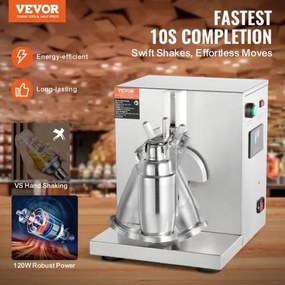 Milkshake Maker Machine 120W Electric Milk Tea Shaker Stainless Steel Commercial