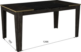 Τραπέζι Τραπεζαρίας Μαύρο / Χρυσό VEYRON 145x85x76,2