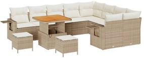 vidaXL Σετ Καναπέ Κήπου 12 pcs Μπεζ συνθετικό ρατάν