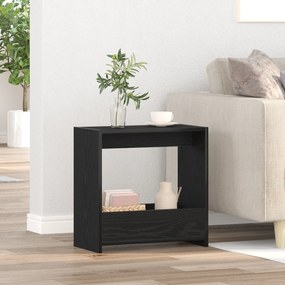 vidaXL Τραπέζι Δίπλα στον Καναπέ Μαύρο Δρύς 50x26x50 εκ Επεξεργασμένο Ξύλο