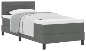 vidaXL Κρεβάτι Box Spring με Στρώμα Σκούρο Γκρι 80x200 εκ Ύφασμα