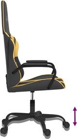 vidaXL Καρέκλα Gaming Μαύρο/Χρυσό από Συνθετικό Δέρμα