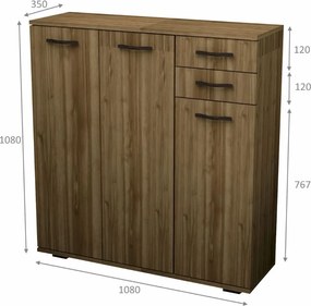 Παπουτσοθήκη - Ντουλάπι Infinity Megapap χρώμα καρυδί 108x35x108εκ.