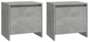 vidaXL Κομοδίνα 2 τεμ. Γκρι Σκυροδέματος 45x34x44,5 εκ. Μοριοσανίδα