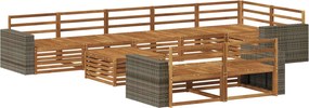 vidaXL Σειρά Καναπέ Εξωτερικού 9 pcs