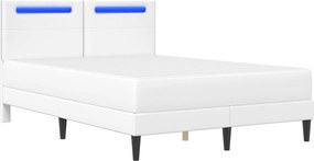 vidaXL Σκελετός Κρεβατιού με κεφαλάρι Λευκό 120 x 200 cm Τεχνητό Δέρμα