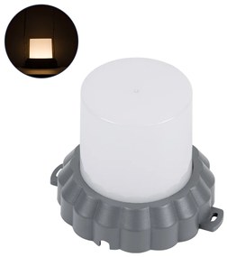 GloboStar WALLLIGHT-MONA 90629 Φωτιστικό Τοίχου - Απλίκα Point Light LED 12W 1320lm 360° DC 24V Αδιάβροχο IP65 Φ13 x Υ12.5cm Θερμό Λευκό 3000K - Γκρι Ανθρακί - 3 Years Warranty - 90629