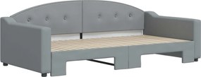 vidaXL Καναπές Κρεβάτι Συρόμενος Αν. Γκρι 100 x 200 εκ. Ύφασμα