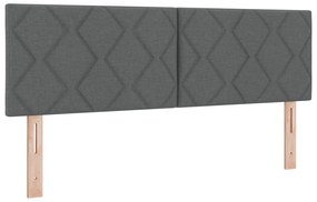vidaXL Κρεβάτι με Στρώμα Σκούρο Γκρίζο 160x200 εκ. από Ύφασμα