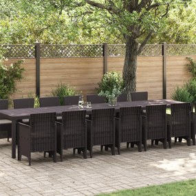vidaXL Σετ Τραπεζαρίας Κήπου 15 pcs Καφέ Για 14 Άτομα