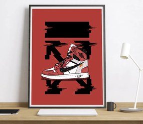 Ξύλινο Κάδρο Air Jordan X Off White 30X40cm SNK65