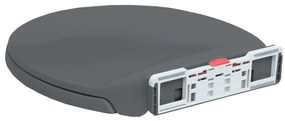 vidaXL Κάλυμμα Λεκάνης με Soft Close &amp; Quick Release Οβάλ Γκρι