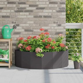 vidaXL Γλάστρα Μαύρο 120 x 60 x 35 cm Ατσάλι
