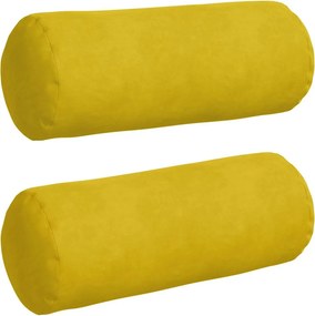 vidaXL Μαξιλάρια Στήριγμα 2 pcs Κίτρινο Ø 15 x 40 εκ