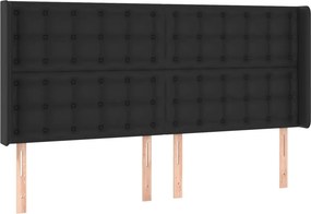 vidaXL Κρεβάτι Boxspring με Στρώμα &amp; LED Μαύρο 180x200 εκ. Συνθ. Δέρμα