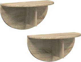 vidaXL Ράφι Τοίχου Επιτοίχιο 2 pcs Δρύς Sonoma 48 x 24 x 24 εκ