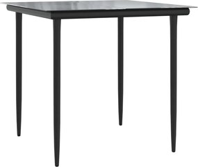 vidaXL Σετ Τραπεζαρίας Κήπου 5 τεμ. Συνθ. Ρατάν / Ατσάλι με Μαξιλάρια