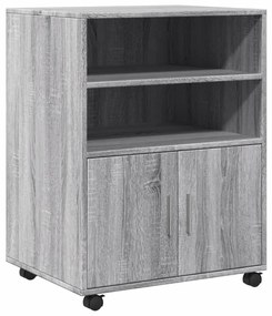 Ντουλάπι Με Ροδάκια Γκρι Sonoma 60x48x81 εκ. Επεξεργασμένο Ξύλο - Γκρι