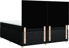 vidaXL Κρεβάτι Boxspring με Στρώμα Μαύρο 200x200 εκ. Υφασμάτινο