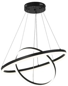 Φωτιστικό Οροφής 6095-Β Led Dimmable Φ60cm 6300Lm 58W 3CCT Black Inlight