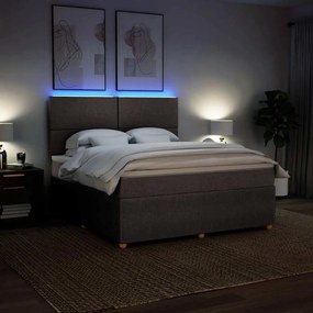 vidaXL Κρεβάτι Boxspring με Στρώμα Taupe 180x200 εκ. Υφασμάτινο