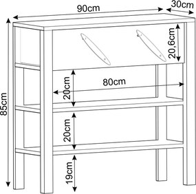 Συρταριέρα Ανθρακί EFIR 90x30x85