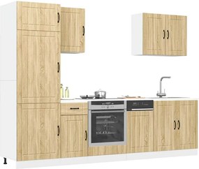 vidaXL Σετ Ντουλάπια Κουζίνας 7 Τεμαχίων Lucca Επεξεργασμένο Ξύλο