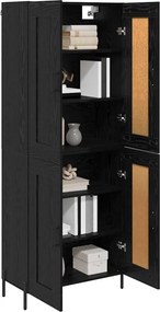 vidaXL Highboard 2 pcs Μαύρη Οξυά Επεξεργασμένο ξύλο