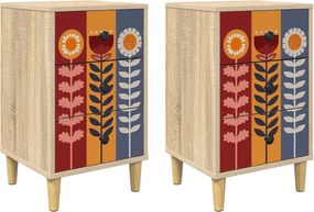 vidaXL Κομοδίνο ESSEN 2 τμχ. Sonoma Δρυς 36 x 33 x 60 εκ