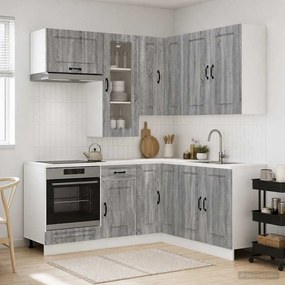 vidaXL Μονάδα κουζίνας KALMAR 8 pcs Γκρι Sonoma Επεξεργασμένο Ξύλο