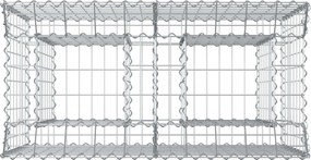 vidaXL Ανασηκωμένο κρεβάτι gabion Ασημί