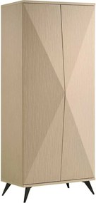 CRONOS  Ντουλάπα Δίφυλλη, Απόχρωση Φυσικό   1τμχ