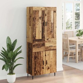 vidaXL Highboard με συρτάρι 2 pcs Παλιό ξύλο Επεξεργασμένο ξύλο
