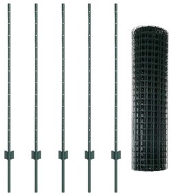 vidaXL Τεντώτο με στήριγμα Πράσινο 1,2 x 10 m Χάλυβας και PVC
