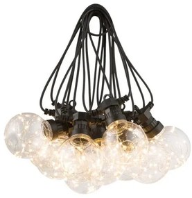 Διακοσμητική Γιρλάντα 10xLED 0,27W Μαύρο 7,5m IP44 Almaga 34090N Globo Lighting-34090N-Μαύρο 34090N