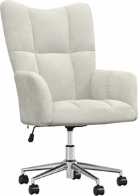 vidaXL Πολυθρόνα Relax Λευκό Κρεμ Βελούδινη