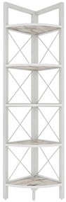 Ραφιέρα Δαπέδου Γωνιακή Remo 322RTC1109 30,5x33x160cm Marble Effect White