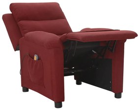 vidaXL Πολυθρόνα Μασάζ Μπορντό Υφασμάτινη