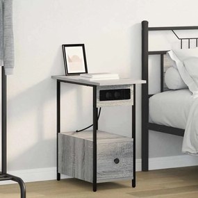 vidaXL Κομοδίνο Γκρι sonoma 60 x 30 x 61 εκ Επεξεργασμένο ξύλο