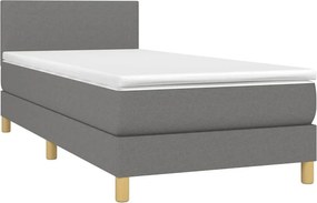 vidaXL Κρεβάτι Boxspring με Στρώμα Σκούρο Γκρι 80x200 εκ. Υφασμάτινο