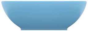 vidaXL Νιπτήρας Πολυτελής Οβάλ Γαλάζιο Ματ 40 x 33 εκ. Κεραμικός