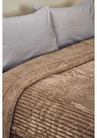 Κουβέρτα Fleece Υπέρδιπλη Με Γουνάκι (220x240) Whitegg KB132 Μπεζ