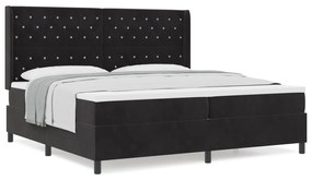 vidaXL Κρεβάτι με Στρώμα  Μαύρο 200x200 εκ Βελούδο