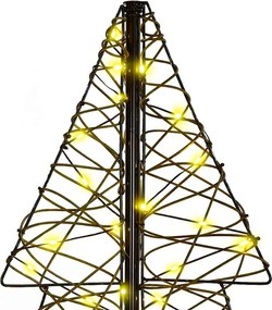 vidaXL Χριστουγεννιάτικο Δέντρο με 100 LED Θερμό λευκό 120 cm Ρατάν