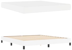 vidaXL Κρεβάτι Άλλο Καθαρό Λευκό 180 x 200 cm Τεχνητό δέρμα
