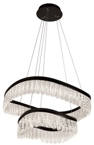 Φωτιστικό Κρεμαστό 600xH1200mm Led 51w 2000 lm 3000K Μαύρο-Κρύσταλλα Viokef Crystal 4291600