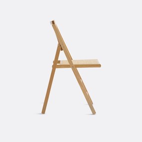 Πτυσσόμενη καρέκλα από οξιά και ψάθα, Rivia