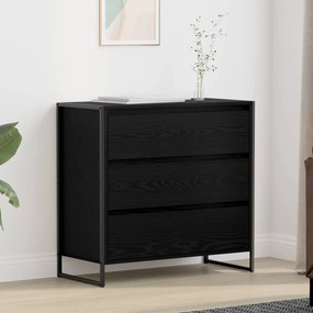 vidaXL Πλαϊνό γραφείο Μαύρη Οξυά 79 x 36 x 75.5 εκ. Επεξεργασμένο ξύλο