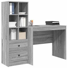 vidaXL Γραφείο με αποθηκευτικό χώρο 2 pcs Γκρι sonoma 90 x 50 x 76 εκ.